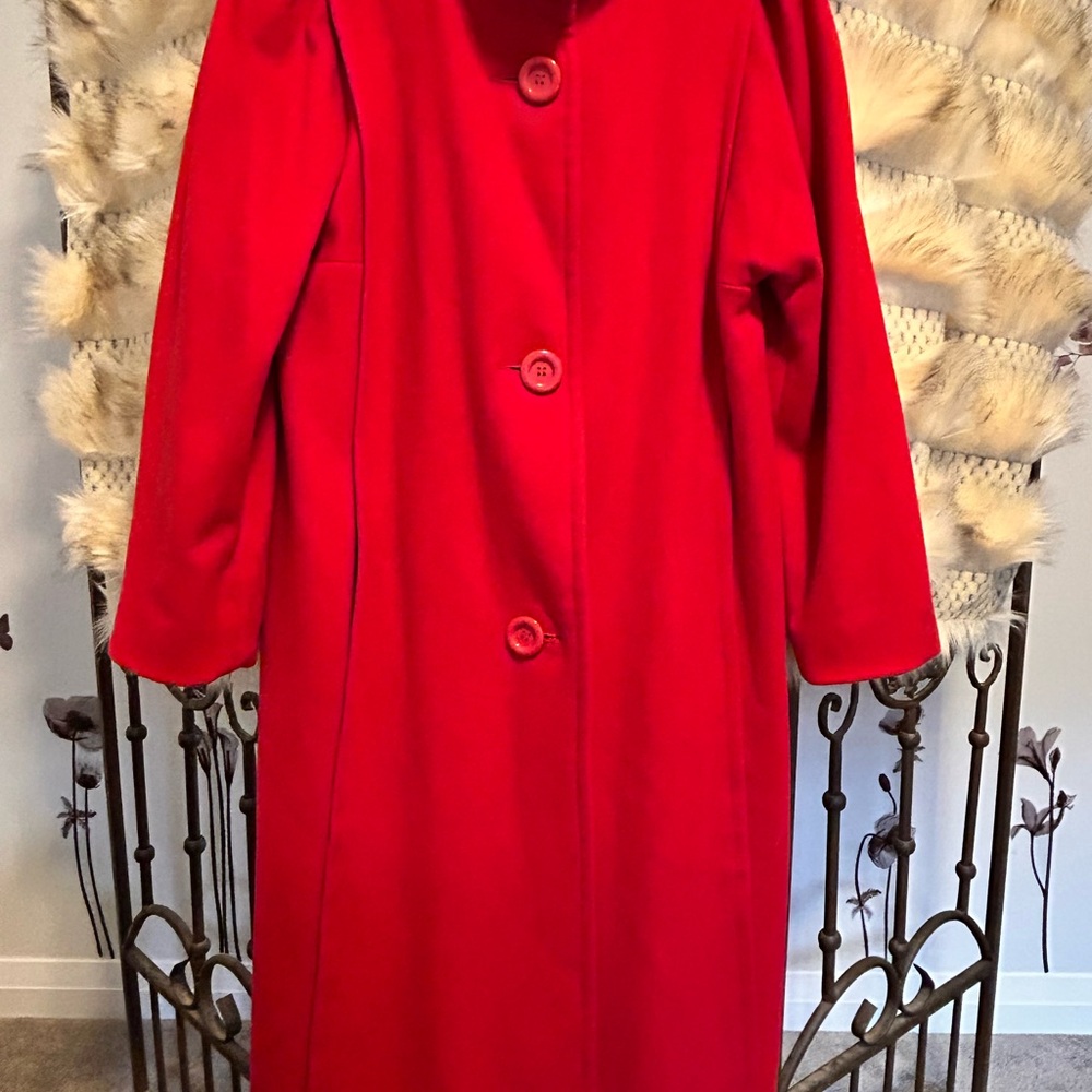 Classic Red Trench Coat with Timeless Design